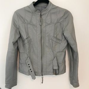 Max Studio Grey Faux Leather Jacket